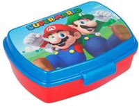 Nintendo Broodtrommel Super Mario Plastic Rood Blauw (17 x 5.6 x 13.3 cm)