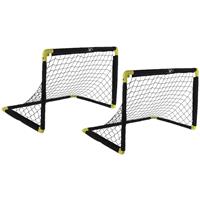 Set van 2x stuks voetbalgoals/voetbaldoelen uitklapbaar 90 x 59 cm -