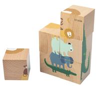 blokpuzzel junior 14 x 9 x 5 cm hout naturel 6 delig