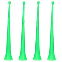 4x stuks groene vuvuzela grote blaastoeter 48 cm -
