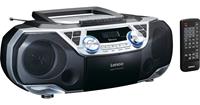 Lenco SCD-120SI XXL Boombox mit CD, Kassette, Bluetooth und USB schwarz/silber