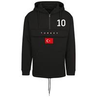 Sportus.nl FC Eleven - Turkije Vlag Anorak Hoodie - Zwart