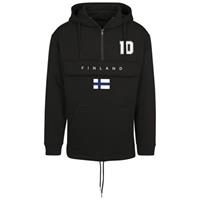 Sportus.nl FC Eleven - Finland Vlag Anorak Hoodie - Zwart