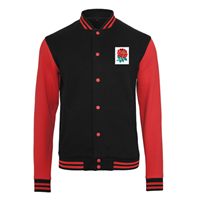 Rugby Vintage - Engeland Sweat College Jacket - Zwart/ Rood