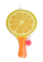 beachballset fruit 38 x 24 cm hout geel/oranje 3 delig