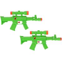 2x Waterpistool/waterpistolen groen 29 cm -