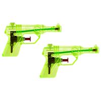 2x Waterpistool/waterpistolen groen 13 cm -