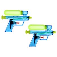 2x Waterpistool/waterpistolen blauw 15 cm -