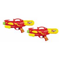 Summertime 2x Waterpistool/waterpistolen rood/geel 50 cm -