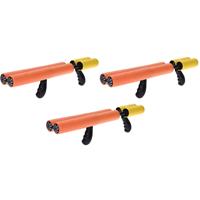 3x Oranje waterpistool/waterpistolen van foam cm met handvat en dubbele spuit -