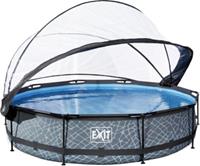 EXIT Frame Pool mit Sonenndach, ø 360 x 76 cm, grau