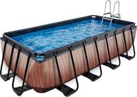 EXIT Frame Pool 4x2x1m Premium, Holz Optik braun