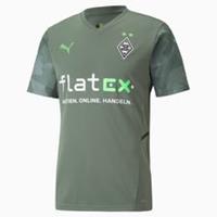 Puma Borussia Mönchengladbach 2021/22 uitshirt olijfgroen/neon groen