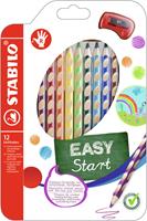 Stabilo International (Nonbook) Ergonomischer Buntstift für Rechtshänder - STABILO EASYcolors - 12er Pack mit Spitzer - mit 12 versc
