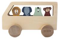 bus Dieren junior 12 x 18 x 6 cm hout naturel 5 delig