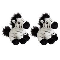 2x stuks zebra speelgoed knuffel 15 cm -
