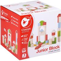 Classic World Houten Blokken Junior, 50dlg