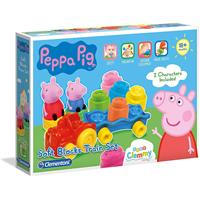 Clementoni Spielbausteine Soft Clemmy - Peppa Pig Zug, (14 St.), Made in Europe