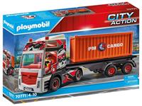 Playmobil Konstruktions-Spielset »LKW mit Anhänger (70771), City Action«, (60 St), Made in Germany