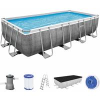 Bestway Schwimmbecken Power Steel℃ Stahlrahmenpool-Set 488x122cm + Filterpumpanlage XL Pool