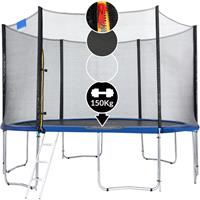 Monzana TrampolineØ 427cm incl. Veiligheidsnet en dubbel slotsysteem - incl. 8 stangen en gegalvaniseerde veren