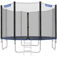 SONGMICS Trampoline met met veiligheidsnet beklede stangen, Blauw / 305 cm