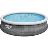 Bestway Fast Set Pool 457 x 107 cm Komplett-Set mit Filterpumpe rund