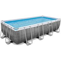 Bestway Ersatzpool Power Steel™ Frame Pool, 549 x 274 x 122 cm, ohne Zubehör, eckig, graue Rattan-Optik