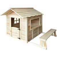 Home Deluxe Spielhaus - Der große Palast / Natur mit Bank I Kinderspielhaus, Gartenhaus, Holzhaus - 