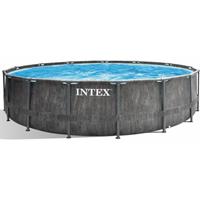 Intex Prism Frame Pool Greywood - 457 x 122 cm met filterpomp en accessoires