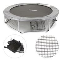 Rahmennetz f&uuml;r Gartentrampolin, mit 3 Aufbewahrungstaschen, Bodensicherungsnetz f&uuml;r Trampolin &Oslash; 183cm, schwarz