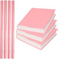 Shoppartners 4x Rollen kadopapier / schoolboeken kaftpapier pastel roze 200 x 70 cm -