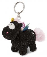 Nici sleutelhanger Unicorn Yin 9 x 10 cm polyester zwart/roze