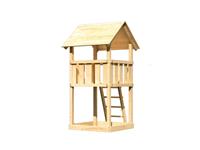 AKUBI Spielturm Lotti Grundturm naturbelassen - BxTxH: 107x107x291 cm, Sandkasten