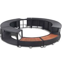 VidaXL Spa-omranding Poly Rattan Zwart