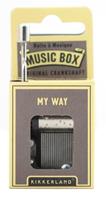 muziekdoos My Way 7,6 x 3,8 cm staal donkerbruin