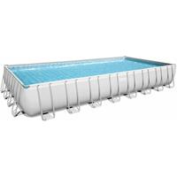 Bestway Framepool "Power Steel™", (Komplett-Set), Frame Pool mit Sandfilteranlage 956x488x132 cm, grau