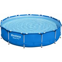 Bestway Steel Pro Frame Pool 396 x 84 cm Set mit Filterpumpe rund blau - 