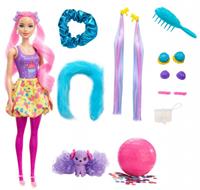 Mattel Barbie Color Reveal Glitzer! Haarwechsel Puppe Glitzerpink mit 25 Überraschungen