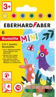 Eberhard Faber kleurpotloden MiniMaxi 3 in 1 1 cm hout 6 stuks