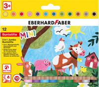 Eberhard Faber kleurpotloden MiniMaxi 3 in 1 1 cm hout 12 stuks