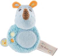 Greifling Nashorn Manuffi mit Rassel 12 cm (46585) blau