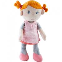 Haba knuffelpop Juna junior 29 cm katoen/polyester roze/oranje