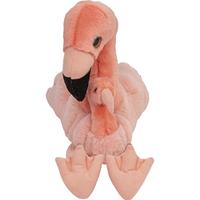 Nature Plush Planet Pluche familie Flamingos knuffels van 22 cm -