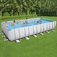 Bestway Power Steel Framepool Komplett-Set Pool, grau, 732x366x132cm