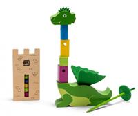 BS Toys kinderspel Draak Stack hout/vilt 33 delig