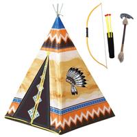 Speelgoed indianen wigwam tipi tent 130 cm inclusief wapens speelset -