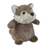 Pluche knuffel dieren Grijze wolf 12 cm -