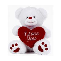 Dino Puppets Moederdag/Valentijn cadeau knuffelbeer I Love You hartje 26 cm -