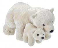 Wild Republic Knuffel Ijsbeer met jong - cm - pluche - IJsberen knuffels -
